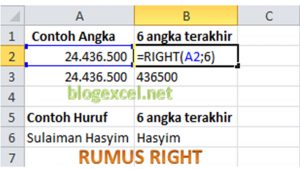 Read more about the article Fungsi Rumus Right di Excel