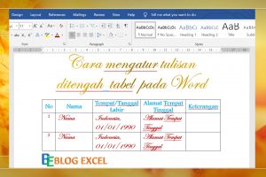 Read more about the article Cara Mengatur Tulisan Ditengah Tabel Pada Word