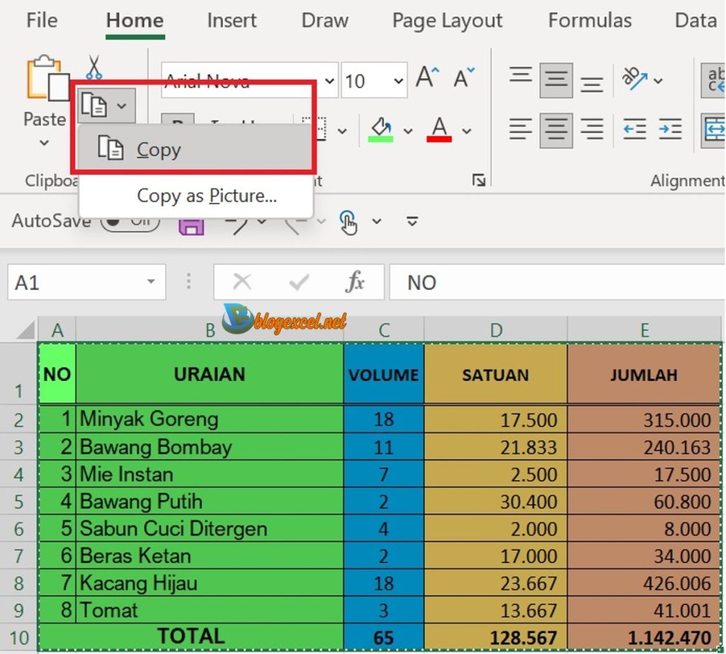 Cara Copy Data Excel