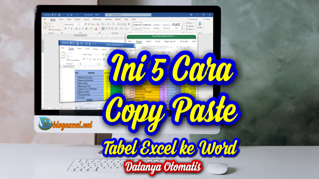 5 Cara Mudah Copy Paste Tabel Data Excel ke Word